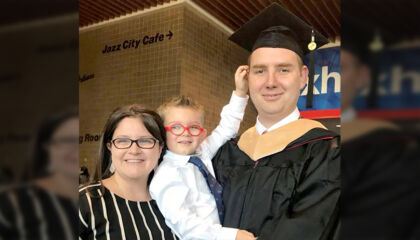 He was able to blend career experience with new coursework.