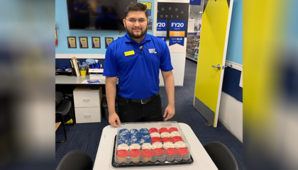 He landed in the U.S. six years ago with $5 in his hand and one English word in his vocabulary.