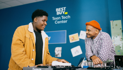 Best Buy customers can now make a donation to the Best Buy Foundation in support of Teen Tech Centers starting May 1 when they make a purchase in stores or online