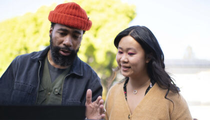 The videos feature real teen/mentor pairs in their elements.