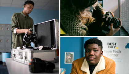 Earlier this year, Garrison was given the opportunity to join our Career Pathways program, which focuses on the career development of the members of Teen Tech Centers.  