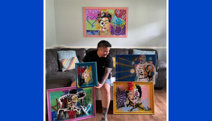 Claudia’s passion for art first started when she was a child, tagging along with her parents to work at Churchill Downs, home of the Kentucky Derby.