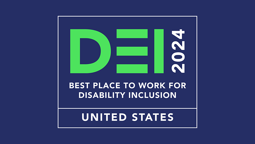 Logo for the 2024 DEI Best Place to work for Disability Inclusion index